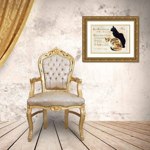 A La Bodiniere Gold Ornate Wood Framed Art Print with Double Matting by Steinlen, Theophile