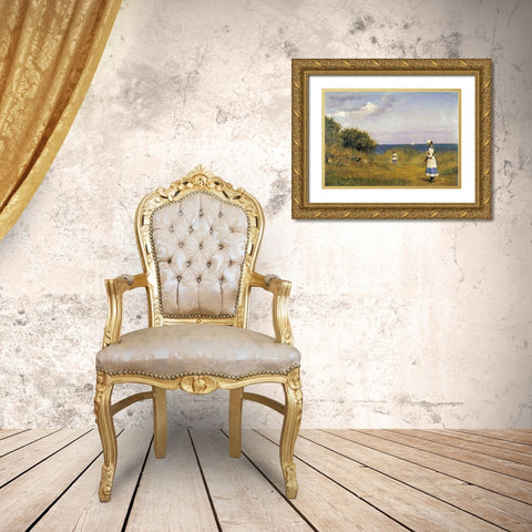 Fra Hellebaek Gold Ornate Wood Framed Art Print with Double Matting by Bloch, Carl