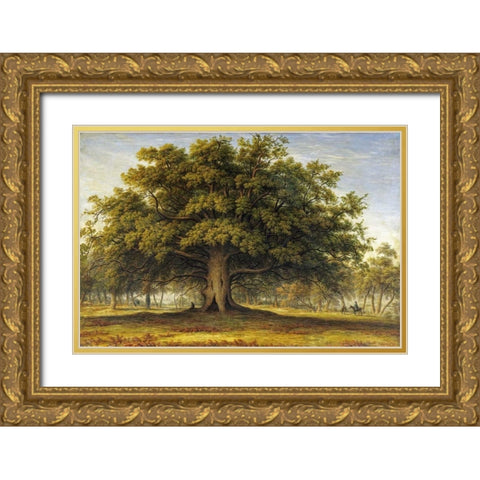 The Beggars Oak Gold Ornate Wood Framed Art Print with Double Matting by Glover, John