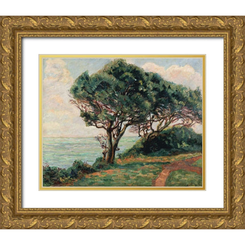 La Pointe De La Pierriere, St. Palais Gold Ornate Wood Framed Art Print with Double Matting by Guillaumin, Armand