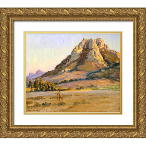 Castle Crags, San Luis Obispo Gold Ornate Wood Framed Art Print with Double Matting by Hazard, Arthur Merton