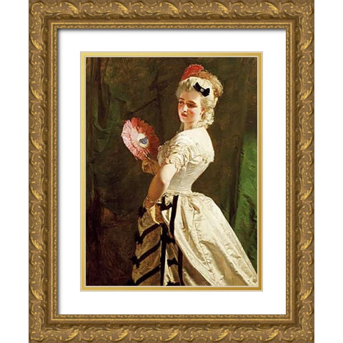 The Flirt Gold Ornate Wood Framed Art Print with Double Matting by Johnston, Alexander