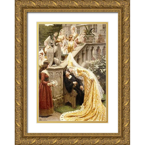 Alain Chartier Gold Ornate Wood Framed Art Print with Double Matting by Leighton, Edmund Blair