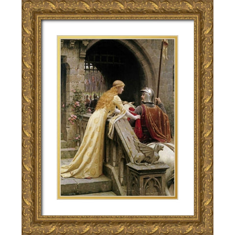 God Speed Gold Ornate Wood Framed Art Print with Double Matting by Leighton, Edmund Blair