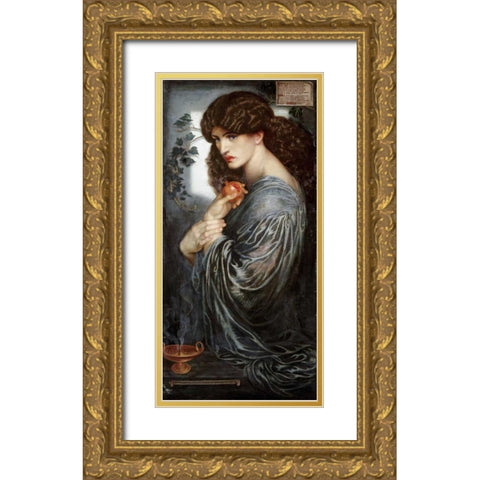 Proserpine Gold Ornate Wood Framed Art Print with Double Matting by Rossetti, Dante Gabriel