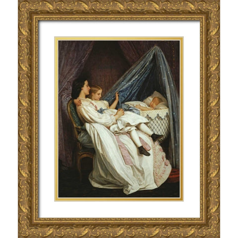 The New Arrival Gold Ornate Wood Framed Art Print with Double Matting by Toulmouche, Auguste