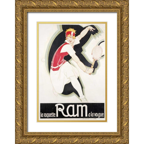 Ram Gold Ornate Wood Framed Art Print with Double Matting by Vincent, Rene