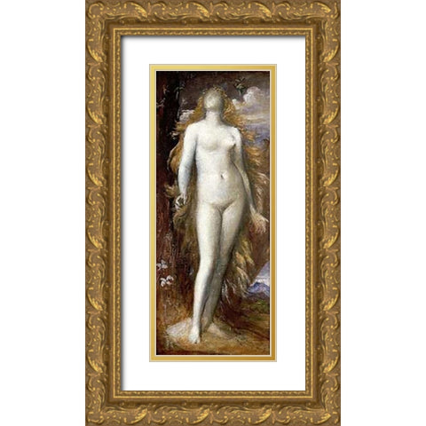 She Shall Be Called Woman Gold Ornate Wood Framed Art Print with Double Matting by Watts, George Frederick