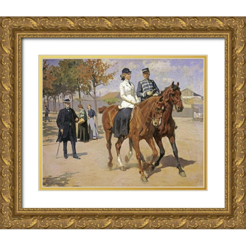 The Morning Ride Gold Ornate Wood Framed Art Print with Double Matting by Henningsen, Erik