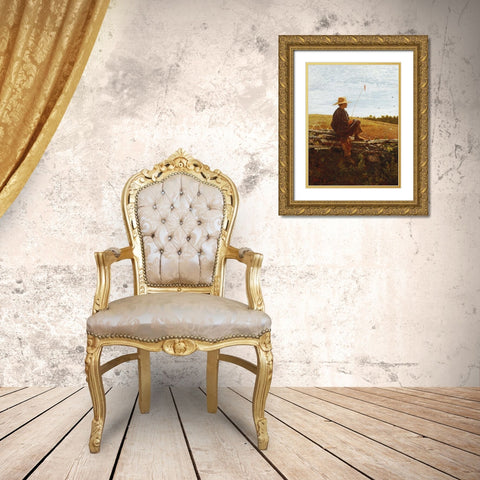 On Guard Gold Ornate Wood Framed Art Print with Double Matting by Homer, Winslow