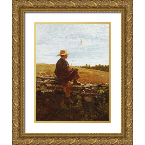 On Guard Gold Ornate Wood Framed Art Print with Double Matting by Homer, Winslow