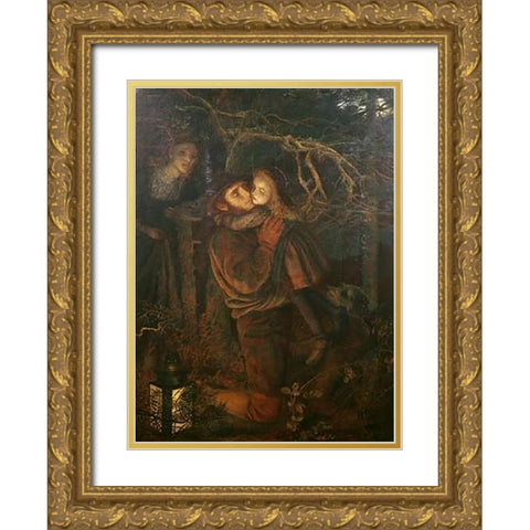 The Lost Child Gold Ornate Wood Framed Art Print with Double Matting by Hughes, Arthur
