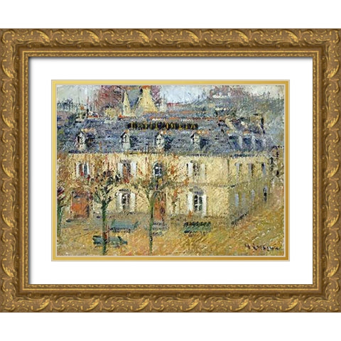 LHotel Julia a Pont-Aven Gold Ornate Wood Framed Art Print with Double Matting by Loiseau, Gustave