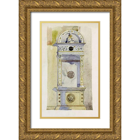 Certosa di Pavia, Study of a Jesuit Altar Gold Ornate Wood Framed Art Print with Double Matting by Mackintosh, Charles Rennie