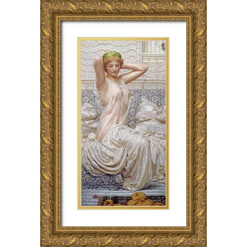 Silver Gold Ornate Wood Framed Art Print with Double Matting by Moore, Albert Joseph