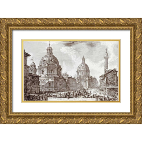 A View of Rome Gold Ornate Wood Framed Art Print with Double Matting by Piranesi, Giovanni Battista