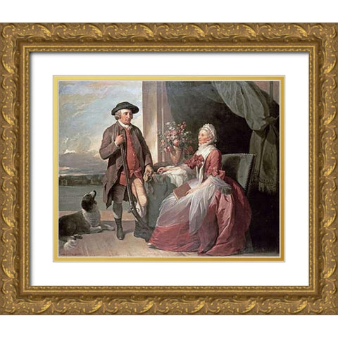 Mr. Robert Grafton Gold Ornate Wood Framed Art Print with Double Matting by West, Benjamin