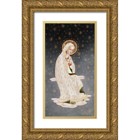 Madonna of The Peace Gold Ornate Wood Framed Art Print with Double Matting by Angelico, Fra