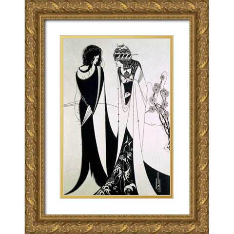 Salome Gold Ornate Wood Framed Art Print with Double Matting by Beardsley, Aubrey