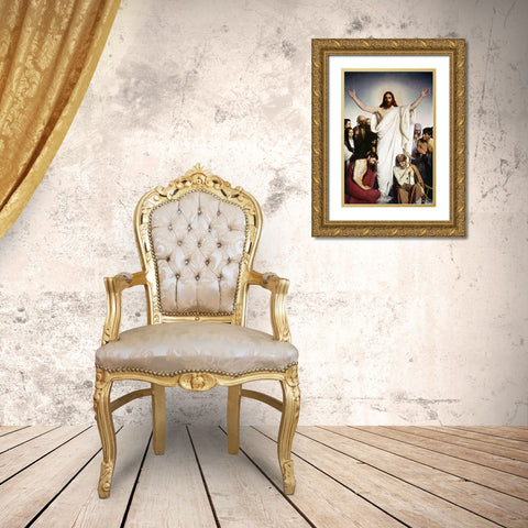 Museumist The Comforter Gold Ornate Wood Framed Art Print with Double Matting by Bloch, Carl