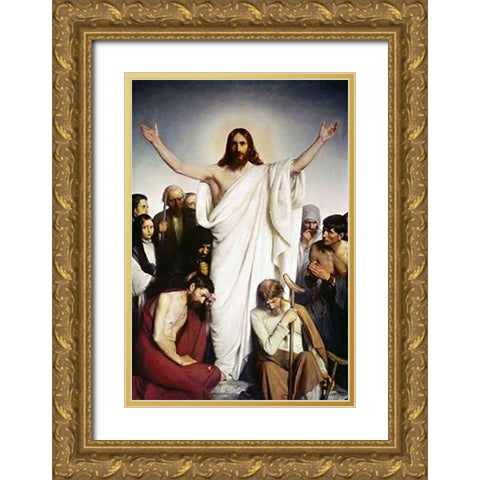 Museumist The Comforter Gold Ornate Wood Framed Art Print with Double Matting by Bloch, Carl