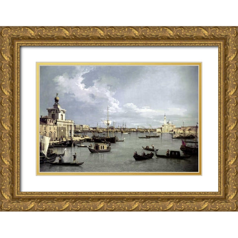 In Venice Gold Ornate Wood Framed Art Print with Double Matting by Canaletto