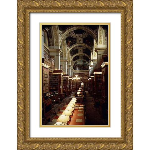Senate Decoration - Room of The Deputy Gold Ornate Wood Framed Art Print with Double Matting by Delacroix, Eugene