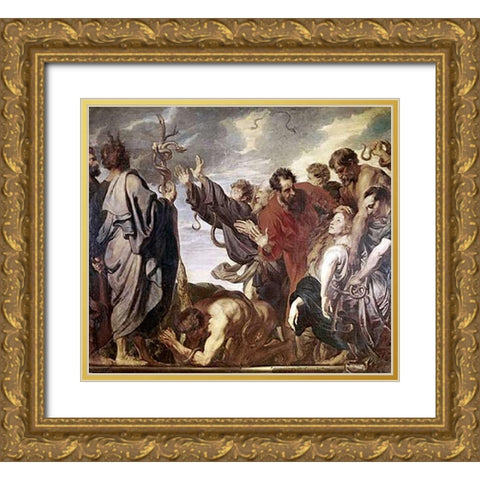 Serpent of Metal Gold Ornate Wood Framed Art Print with Double Matting by Van Dyck, Anthony