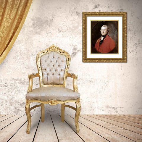 Charles Cornwallis Gold Ornate Wood Framed Art Print with Double Matting by Gainsborough, Thomas