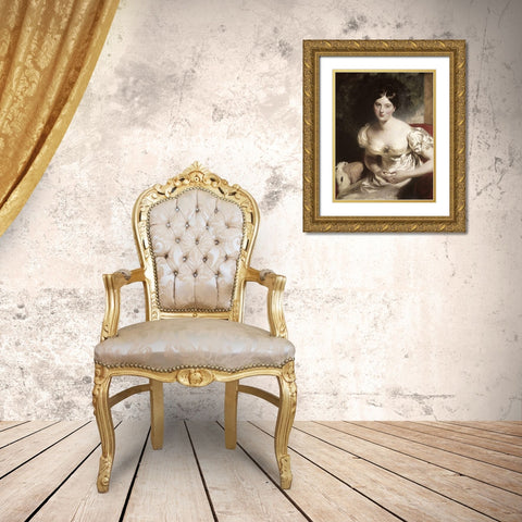 Margaret, Countess of Blessington Gold Ornate Wood Framed Art Print with Double Matting by Lawrence, Sir Thomas