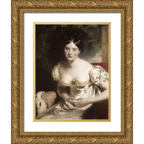 Margaret, Countess of Blessington Gold Ornate Wood Framed Art Print with Double Matting by Lawrence, Sir Thomas