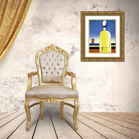 Complicated Anticipation Gold Ornate Wood Framed Art Print with Double Matting by Malevich, Kazimir