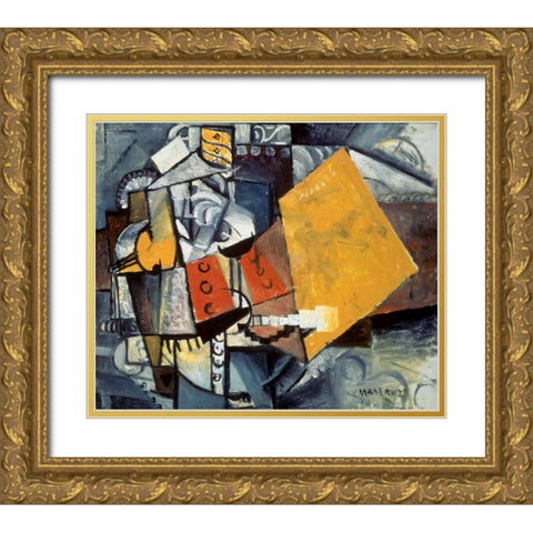 Guardsman Gold Ornate Wood Framed Art Print with Double Matting by Malevich, Kazimir