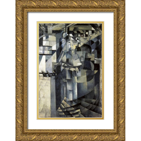 Life In a Big Hotel Gold Ornate Wood Framed Art Print with Double Matting by Malevich, Kazimir
