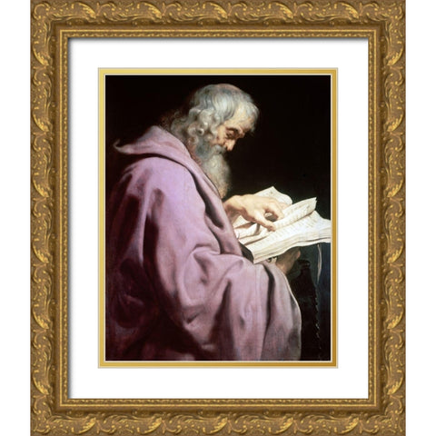 Simon Gold Ornate Wood Framed Art Print with Double Matting by Rubens, Peter Paul