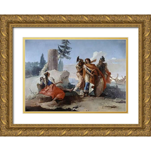 Armida Abandoned By Rinaldo Gold Ornate Wood Framed Art Print with Double Matting by Tiepolo, Giovanni Battista