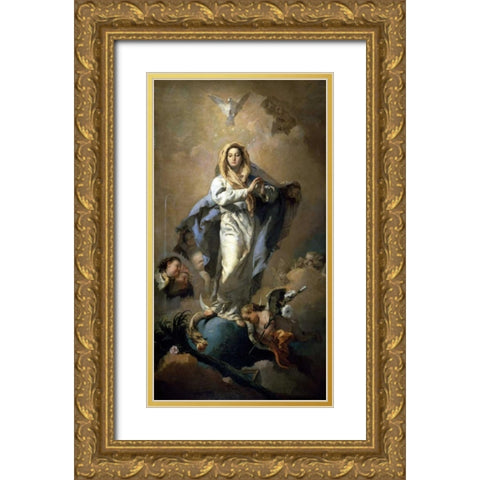 Conception Gold Ornate Wood Framed Art Print with Double Matting by Tiepolo, Giovanni Battista