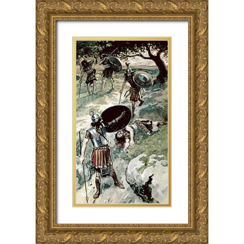 Abner and Asahel Gold Ornate Wood Framed Art Print with Double Matting by Tissot, James