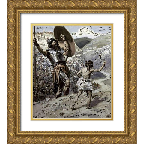 David Slings The Stone Gold Ornate Wood Framed Art Print with Double Matting by Tissot, James