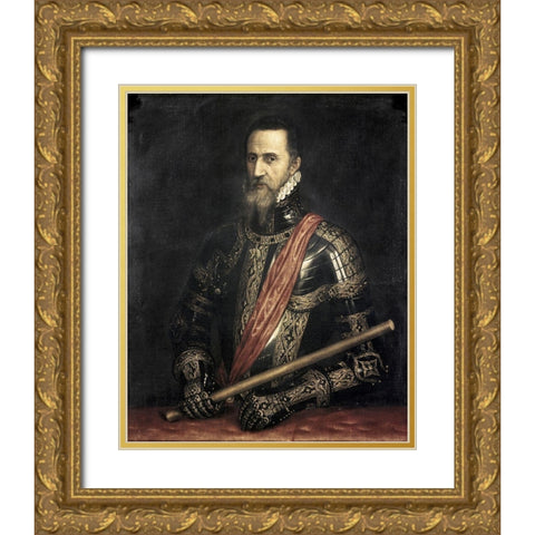 Grand Duke of Alba Gold Ornate Wood Framed Art Print with Double Matting by Titian