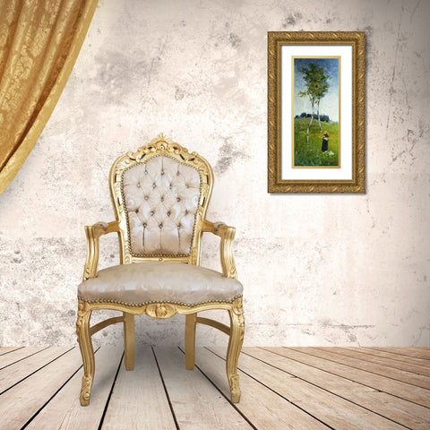 Under a French Sky Gold Ornate Wood Framed Art Print with Double Matting by Chase, William Merritt