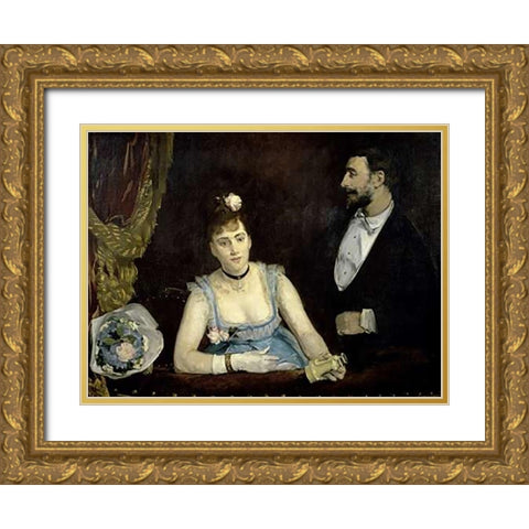 A Loge at the Theatre des Italiens Gold Ornate Wood Framed Art Print with Double Matting by Gonzales, Eva