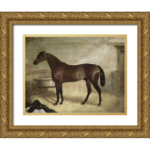 The Winner Gold Ornate Wood Framed Art Print with Double Matting by Herring, John Frederick