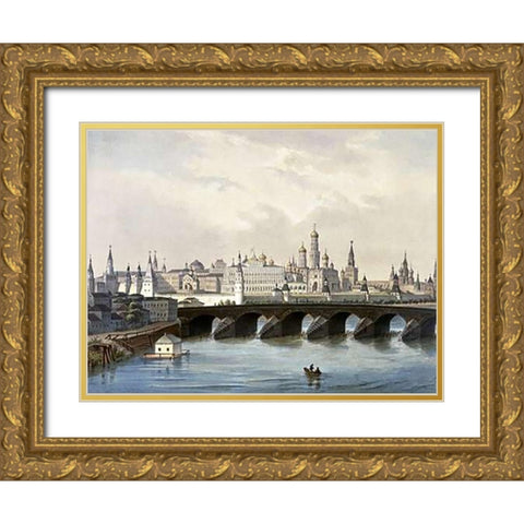 Kremlin (From Moscow and the Suburbs) Gold Ornate Wood Framed Art Print with Double Matting by Indeytzev, Dmitry Sergeevich