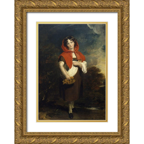 Emily Anderson: Little Red Riding Hood Gold Ornate Wood Framed Art Print with Double Matting by Lawrence, Sir Thomas