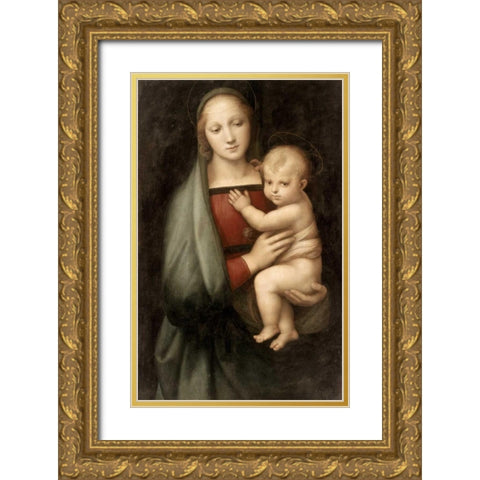 Madonna and Child Gold Ornate Wood Framed Art Print with Double Matting by Lippi, Filippo