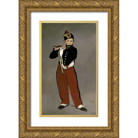 The Fifer Gold Ornate Wood Framed Art Print with Double Matting by Manet, Edouard
