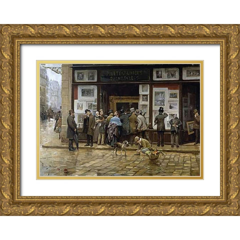 An ExVintageition of Photography Gold Ornate Wood Framed Art Print with Double Matting by Ferrer