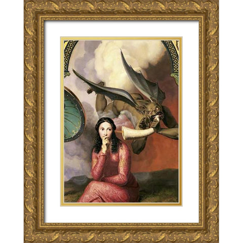 Good and Evil (Detail) Gold Ornate Wood Framed Art Print with Double Matting by Orsel, Andre Jacques Victor