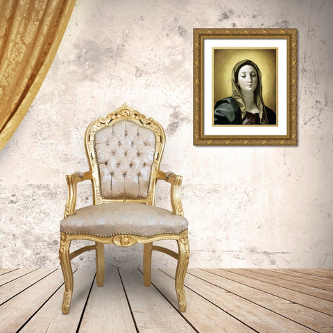 Madonna Gold Ornate Wood Framed Art Print with Double Matting by Reni, Guido